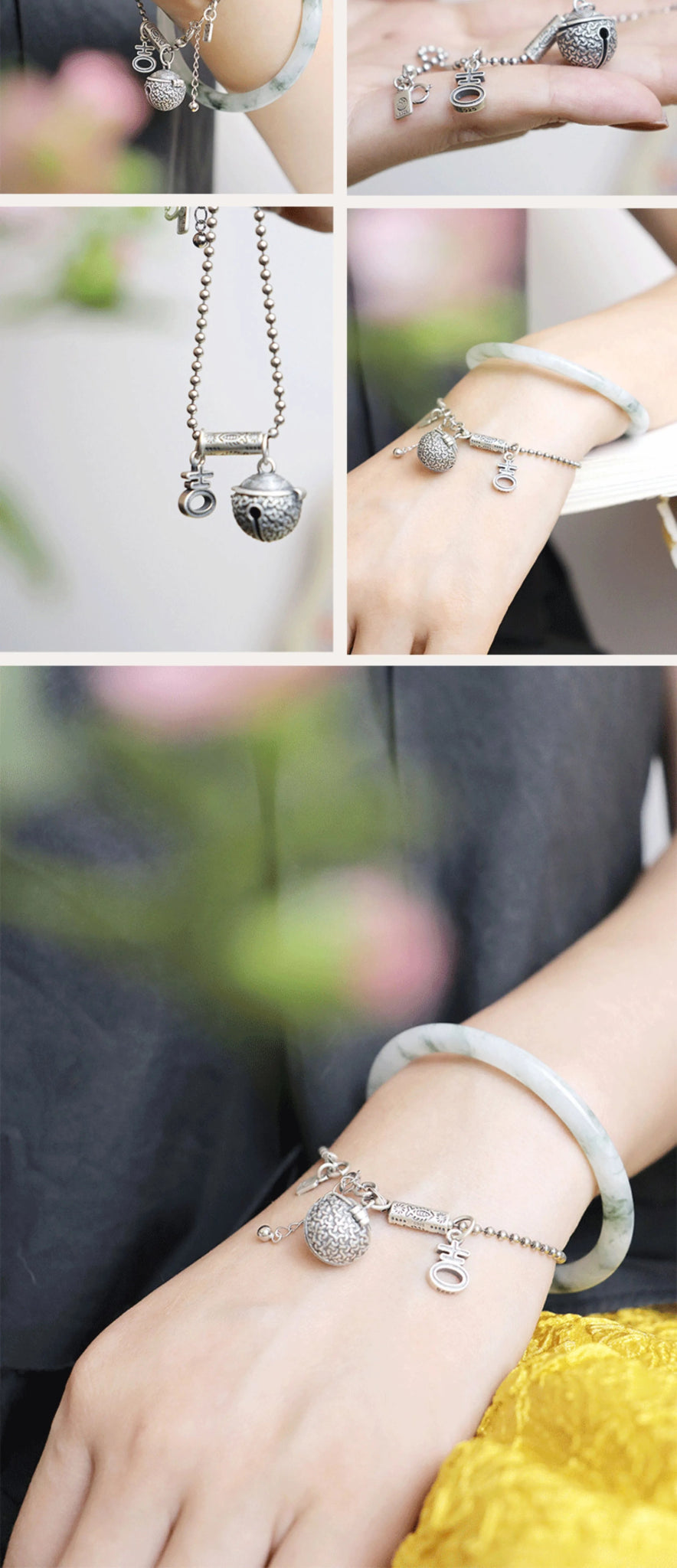 [Jixiang] Silver Hollow Sachet Ball Bracelet Anklet Portable Wear Incense Pills Aromatherapy Oil No Fire Lasting Diffuse - Walmarkettt.com