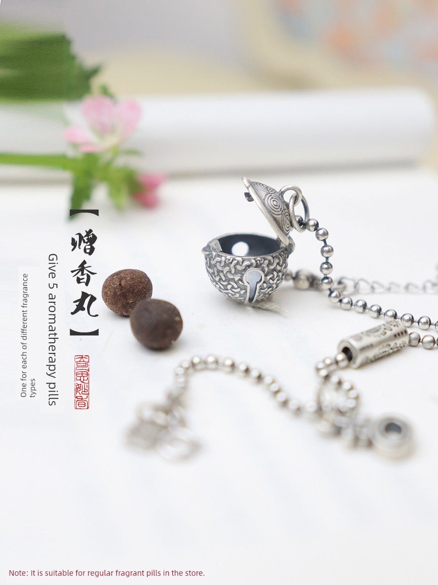 [Jixiang] Silver Hollow Sachet Ball Bracelet Anklet Portable Wear Incense Pills Aromatherapy Oil No Fire Lasting Diffuse - Walmarkettt.com