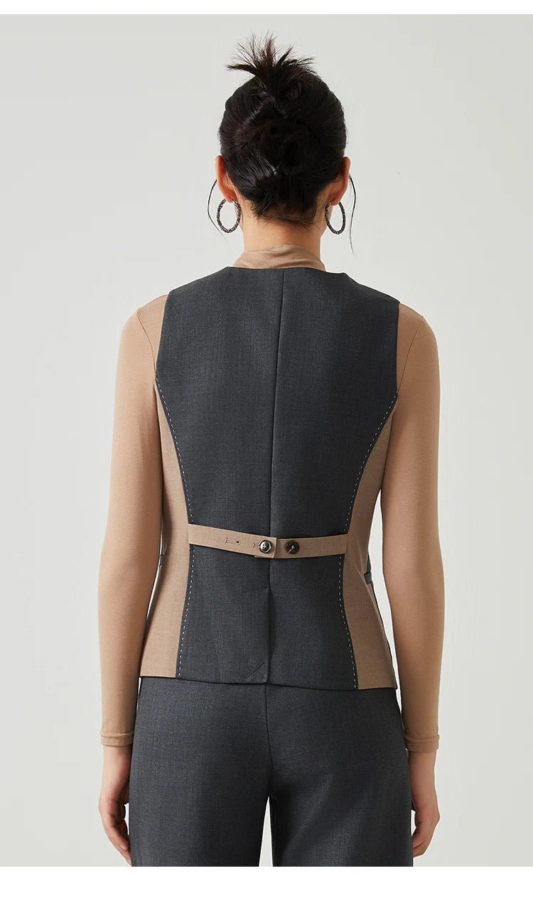 K2548W Luxury women's autumn suits vest wool office business wear formal Laidies woolen clothes - Walmarkettt.com