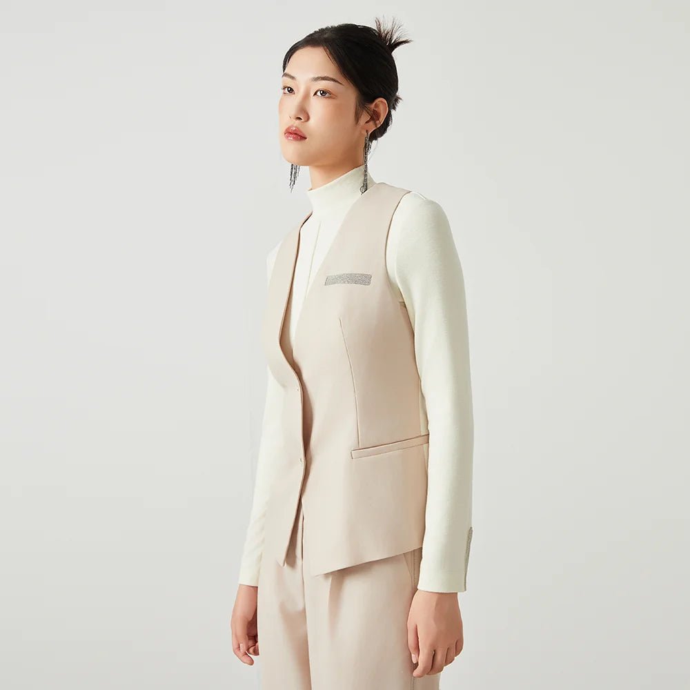 K2548W Luxury women's autumn suits vest wool office business wear formal Laidies woolen clothes - Walmarkettt.com