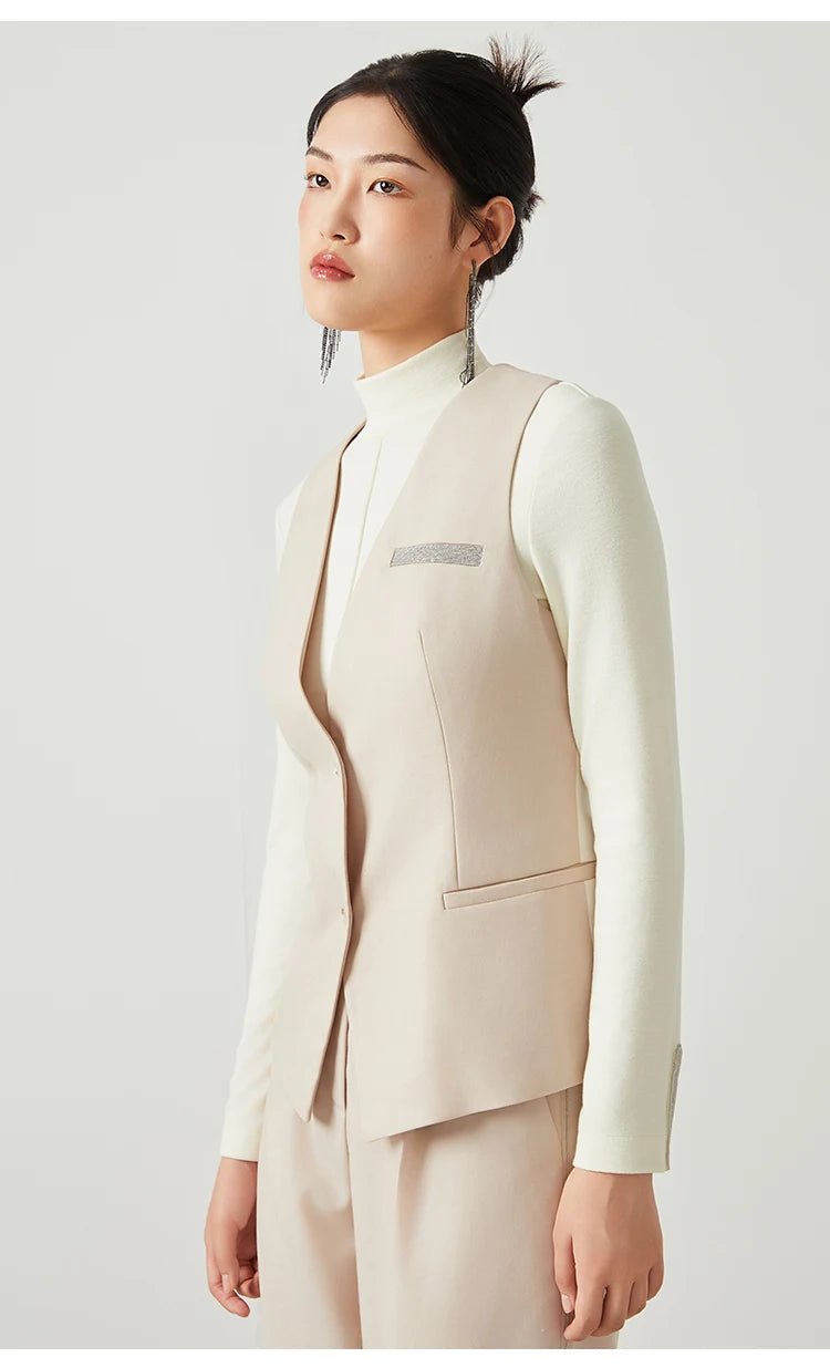 K2548W Luxury women's autumn suits vest wool office business wear formal Laidies woolen clothes - Walmarkettt.com