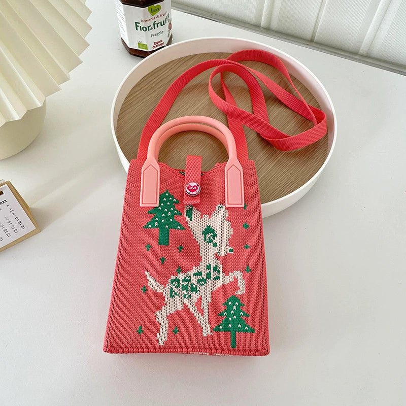 Korean Style Handbag, Fashionable and Simple, Knitted Single Shoulder Crossbody Mini Phone Bag, Portable Storage Coin Purse for Going Out - Walmarkettt.com