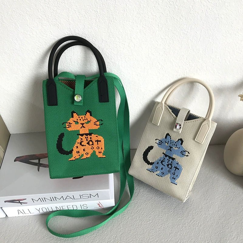 Korean Style Handbag, Fashionable and Simple, Knitted Single Shoulder Crossbody Mini Phone Bag, Portable Storage Coin Purse for Going Out - Walmarkettt.com