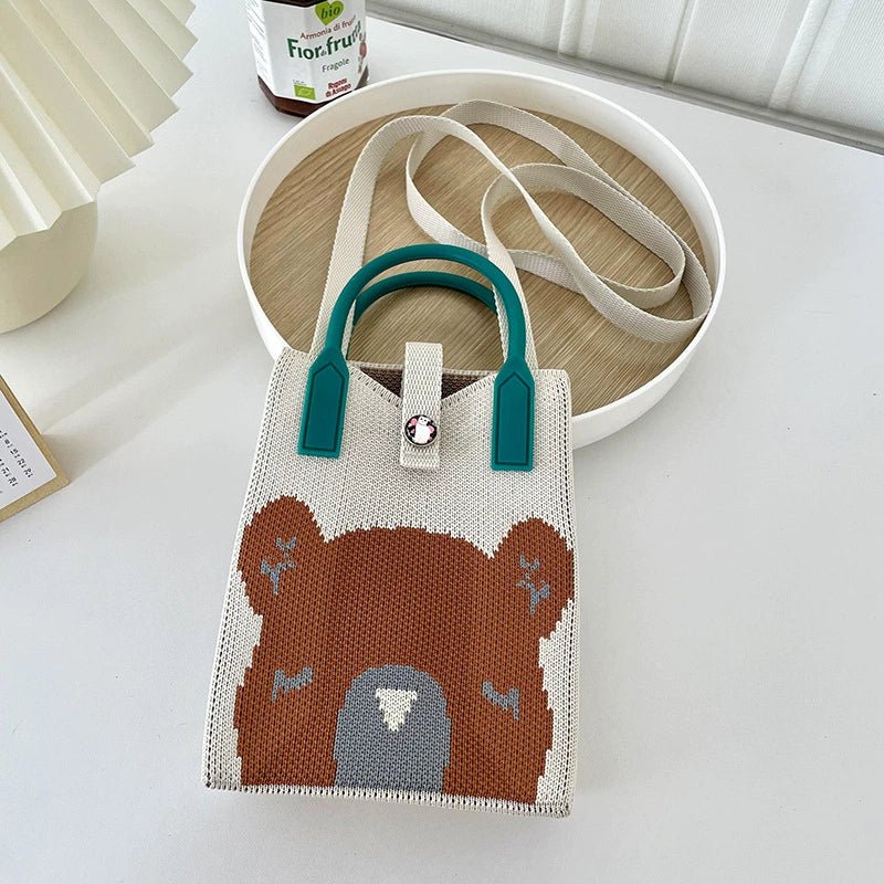 Korean Style Handbag, Fashionable and Simple, Knitted Single Shoulder Crossbody Mini Phone Bag, Portable Storage Coin Purse for Going Out - Walmarkettt.com