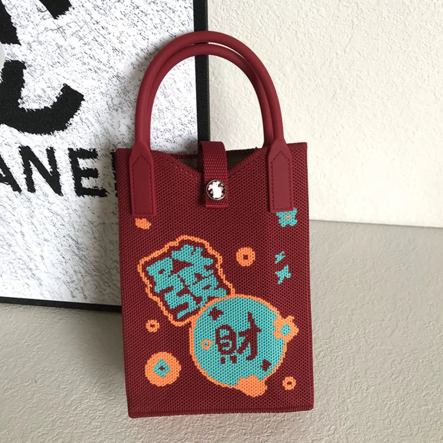 Korean Style Handbag, Fashionable and Simple, Knitted Single Shoulder Crossbody Mini Phone Bag, Portable Storage Coin Purse for Going Out - Walmarkettt.com