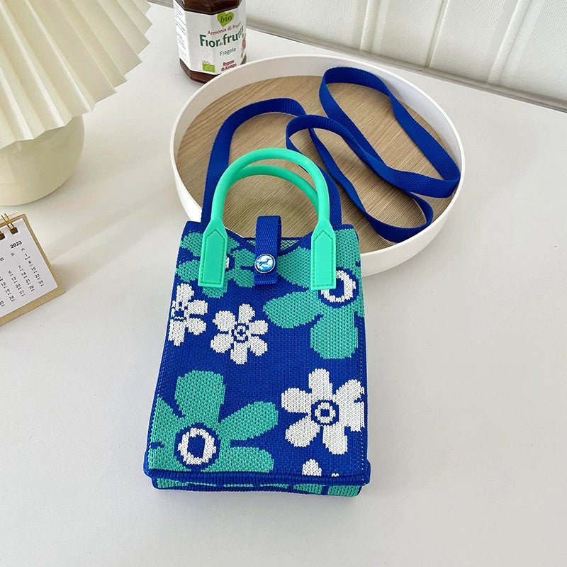 Korean Style Handbag, Fashionable and Simple, Knitted Single Shoulder Crossbody Mini Phone Bag, Portable Storage Coin Purse for Going Out - Walmarkettt.com