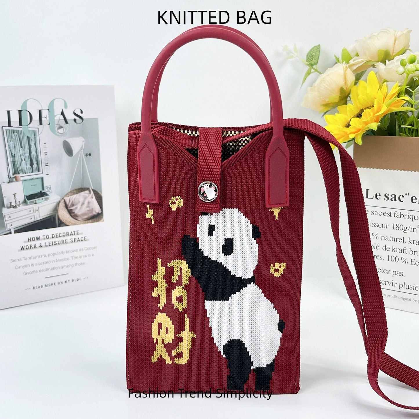 Korean Style Handbag, Fashionable and Simple, Knitted Single Shoulder Crossbody Mini Phone Bag, Portable Storage Coin Purse for Going Out - Walmarkettt.com