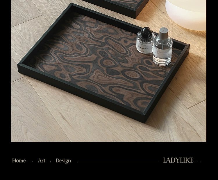 Ladylike Nordic Style Wooden Tray Rectangular Dresser Cosmetic Storage Aromatherapy Plate Living Room Fruit Plate - Walmarkettt.com