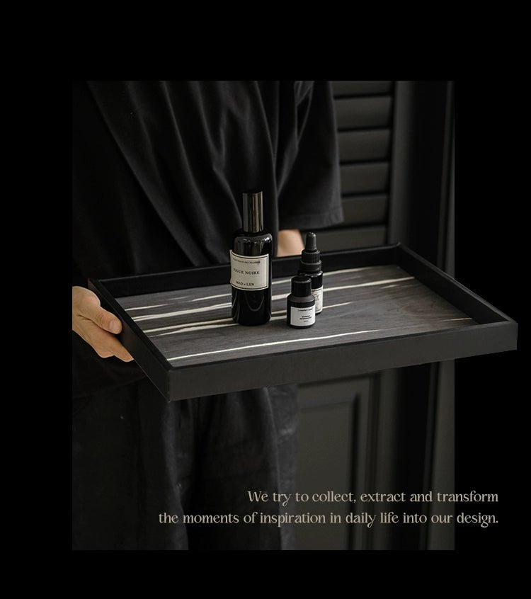 Ladylike Nordic Style Wooden Tray Rectangular Dresser Cosmetic Storage Aromatherapy Plate Living Room Fruit Plate - Walmarkettt.com