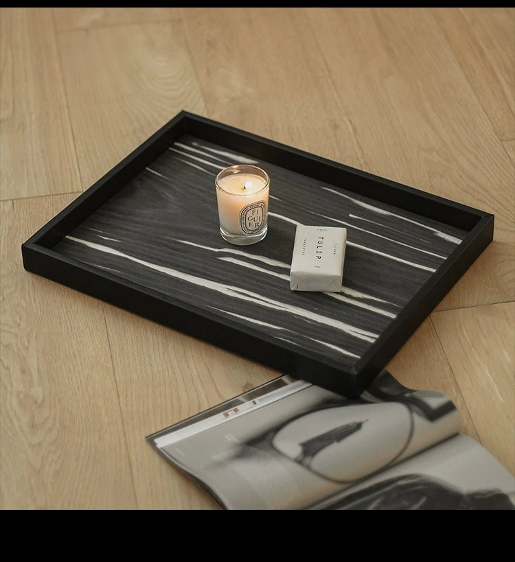 Ladylike Nordic Style Wooden Tray Rectangular Dresser Cosmetic Storage Aromatherapy Plate Living Room Fruit Plate - Walmarkettt.com