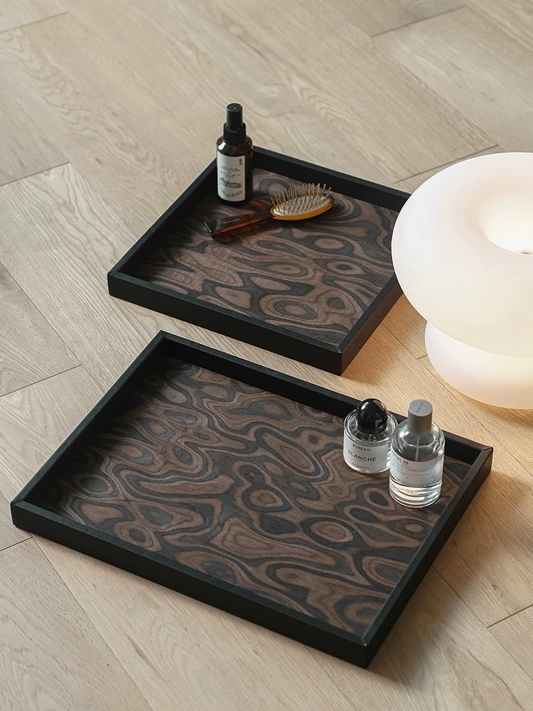 Ladylike Nordic Style Wooden Tray Rectangular Dresser Cosmetic Storage Aromatherapy Plate Living Room Fruit Plate - Walmarkettt.com