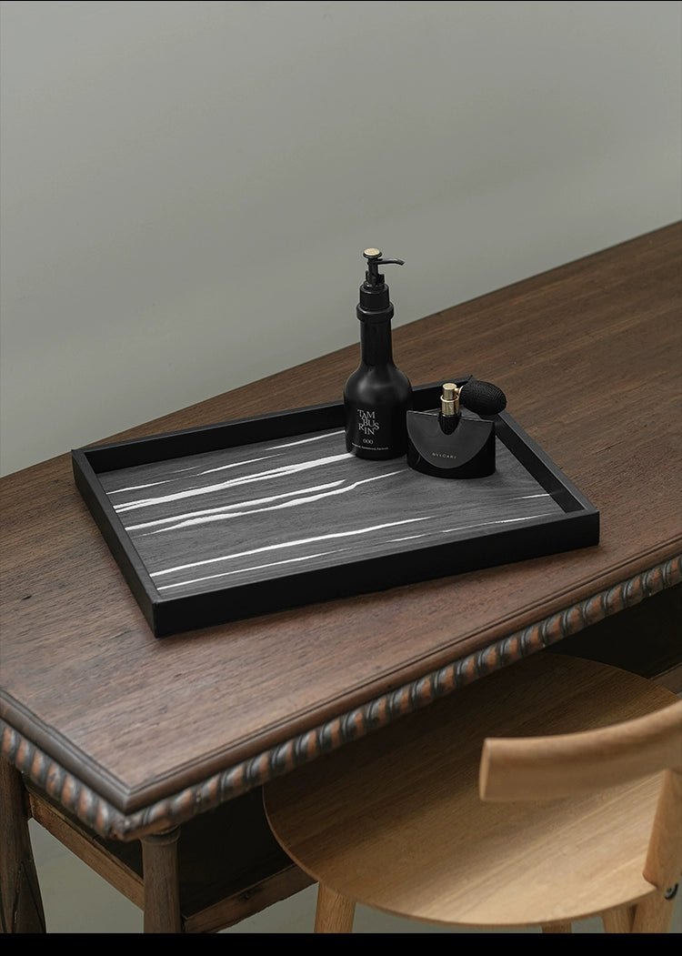 Ladylike Nordic Style Wooden Tray Rectangular Dresser Cosmetic Storage Aromatherapy Plate Living Room Fruit Plate - Walmarkettt.com