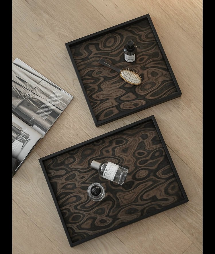 Ladylike Nordic Style Wooden Tray Rectangular Dresser Cosmetic Storage Aromatherapy Plate Living Room Fruit Plate - Walmarkettt.com