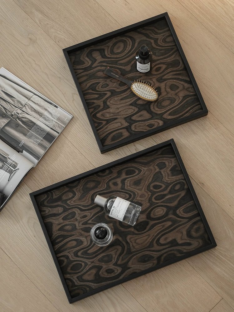 Ladylike Nordic Style Wooden Tray Rectangular Dresser Cosmetic Storage Aromatherapy Plate Living Room Fruit Plate - Walmarkettt.com