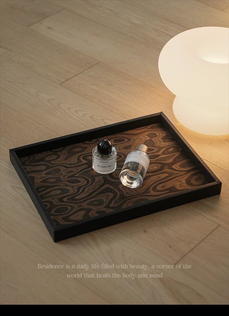 Ladylike Nordic Style Wooden Tray Rectangular Dresser Cosmetic Storage Aromatherapy Plate Living Room Fruit Plate - Walmarkettt.com