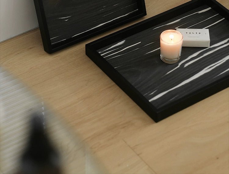 Ladylike Nordic Style Wooden Tray Rectangular Dresser Cosmetic Storage Aromatherapy Plate Living Room Fruit Plate - Walmarkettt.com