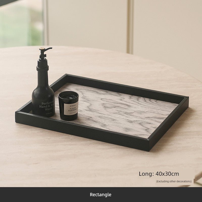 Ladylike Nordic Style Wooden Tray Rectangular Dresser Cosmetic Storage Aromatherapy Plate Living Room Fruit Plate - Walmarkettt.com