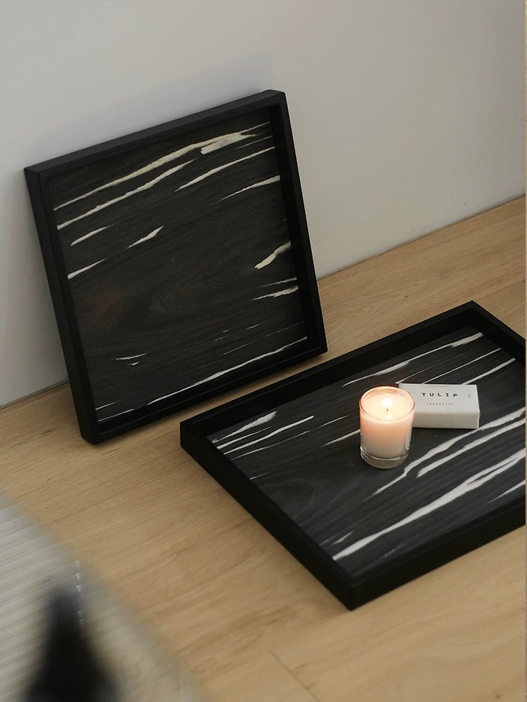 Ladylike Nordic Style Wooden Tray Rectangular Dresser Cosmetic Storage Aromatherapy Plate Living Room Fruit Plate - Walmarkettt.com