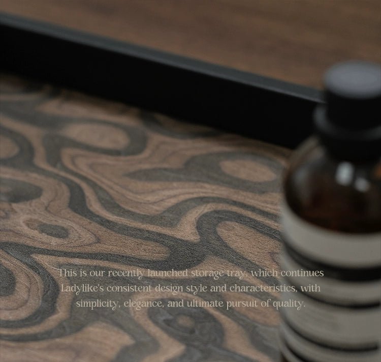 Ladylike Nordic Style Wooden Tray Rectangular Dresser Cosmetic Storage Aromatherapy Plate Living Room Fruit Plate - Walmarkettt.com