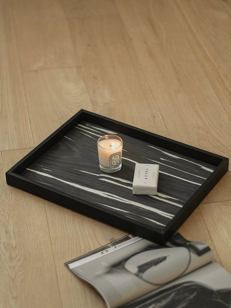 Ladylike Nordic Style Wooden Tray Rectangular Dresser Cosmetic Storage Aromatherapy Plate Living Room Fruit Plate - Walmarkettt.com