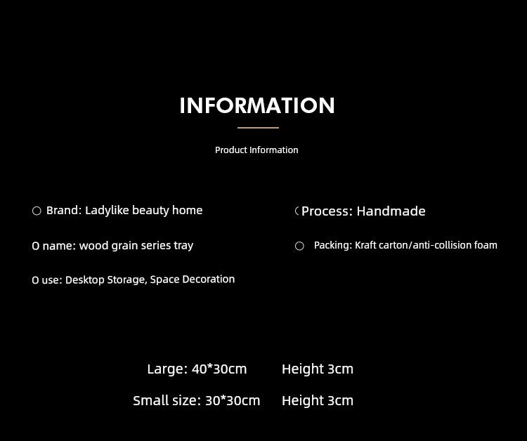 Ladylike Nordic Style Wooden Tray Rectangular Dresser Cosmetic Storage Aromatherapy Plate Living Room Fruit Plate - Walmarkettt.com