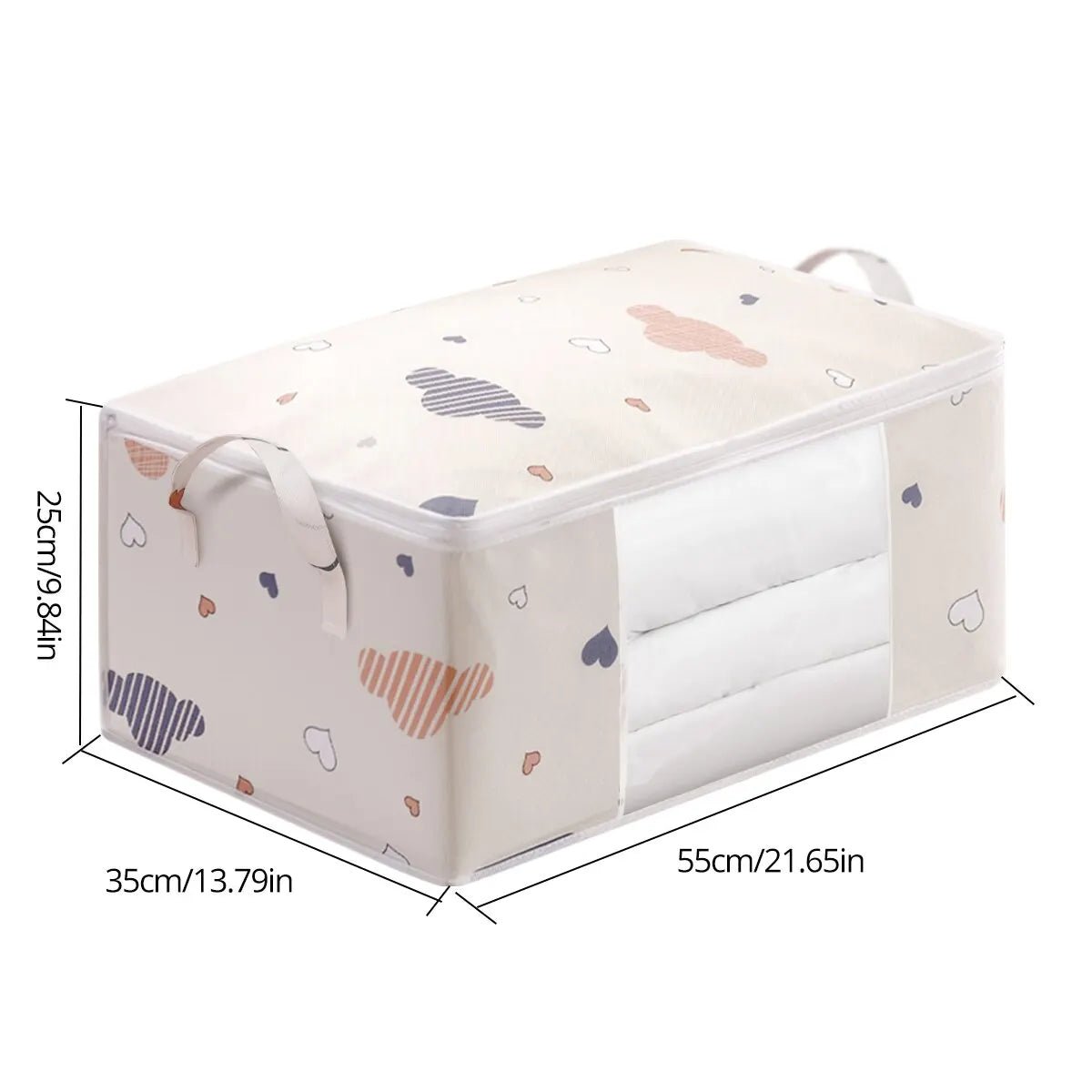 Large Capacity Clothes Storage Bag Organizer With Reinforced Handle Suitable For Blankets Bedding Foldable With Sturdy Zipper - Walmarkettt.com