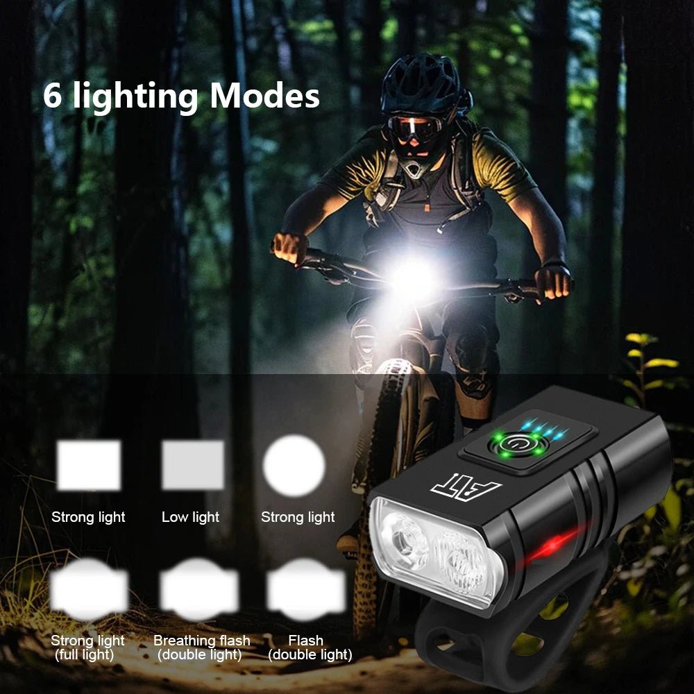 LED Bicycle Front Light Type - C Rechargeable Bicycle Headlight MTB Road Bike Headlamp Easy to Install Cycling Accessories - Walmarkettt.com