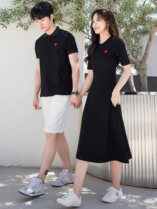 Long Dress Polo Shirt T-shirt Couple 'S Summer Clothes - Walmarkettt.com