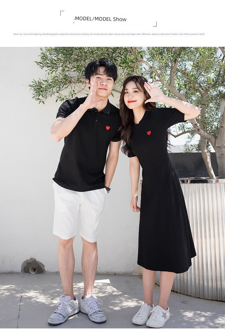 Long Dress Polo Shirt T-shirt Couple 'S Summer Clothes - Walmarkettt.com