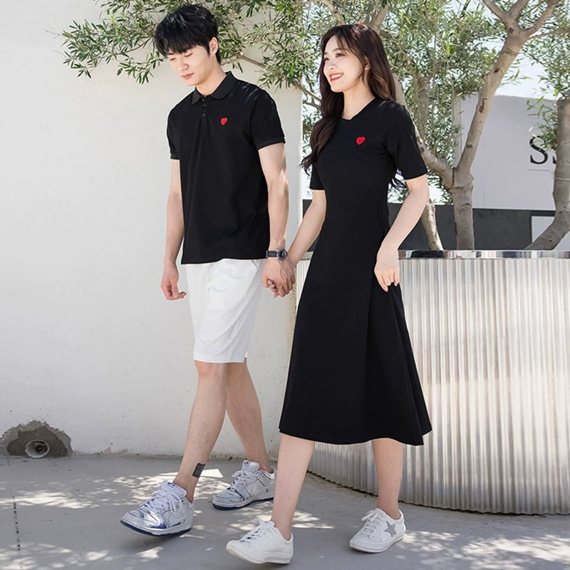 Long Dress Polo Shirt T-shirt Couple 'S Summer Clothes - Walmarkettt.com