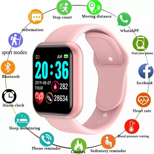 Multifunctional Smart Watch Men Women Bluetooth Connected Phone Music Fitness Sports Bracelet Sleep Monitor Y68 Smartwatch D20 - Walmarkettt.com