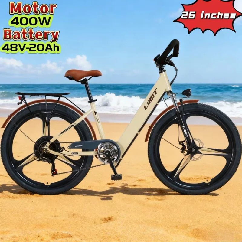 New fashionable E - bike, 26 - inch urban commuter electric bicycle for adults, 400W brushless motor, 48V20AH battery electric moped - Walmarkettt.com