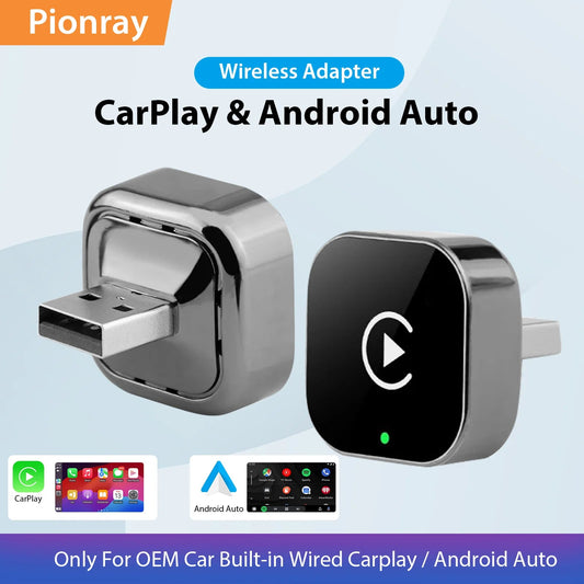 New Pionray 2 in 1 Wireless CarPlay Adapter&Android Auto Wireless Adapter, 5Ghz WiFi Type - C/USB Plug Play CarPlay Wireless - Walmarkettt.com