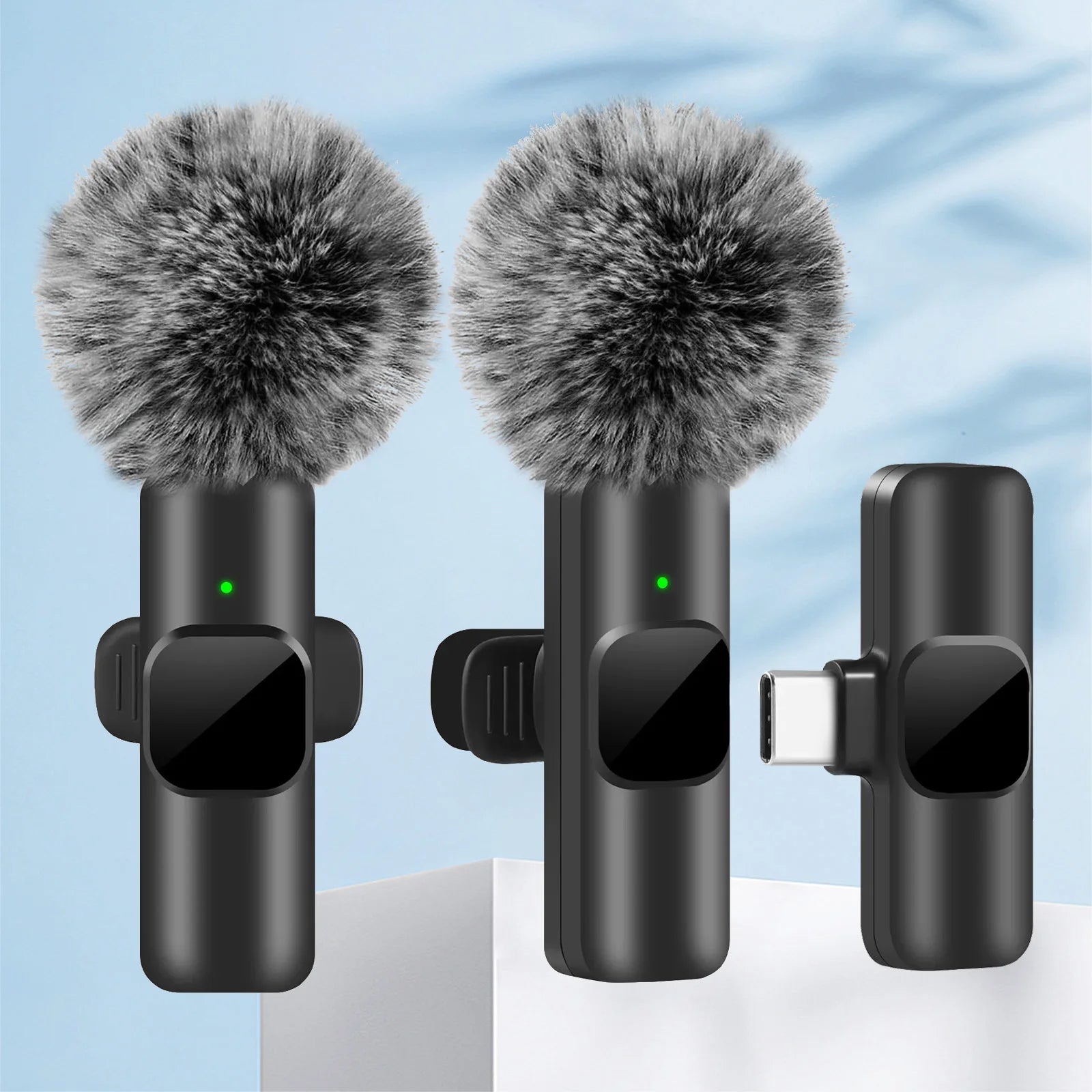 NEW Wireless Lavalier Microphone Audio Video Recording Mini Mic For iPhone Android Laptop Live Gaming Mobile Phone Microphone - Walmarkettt.com