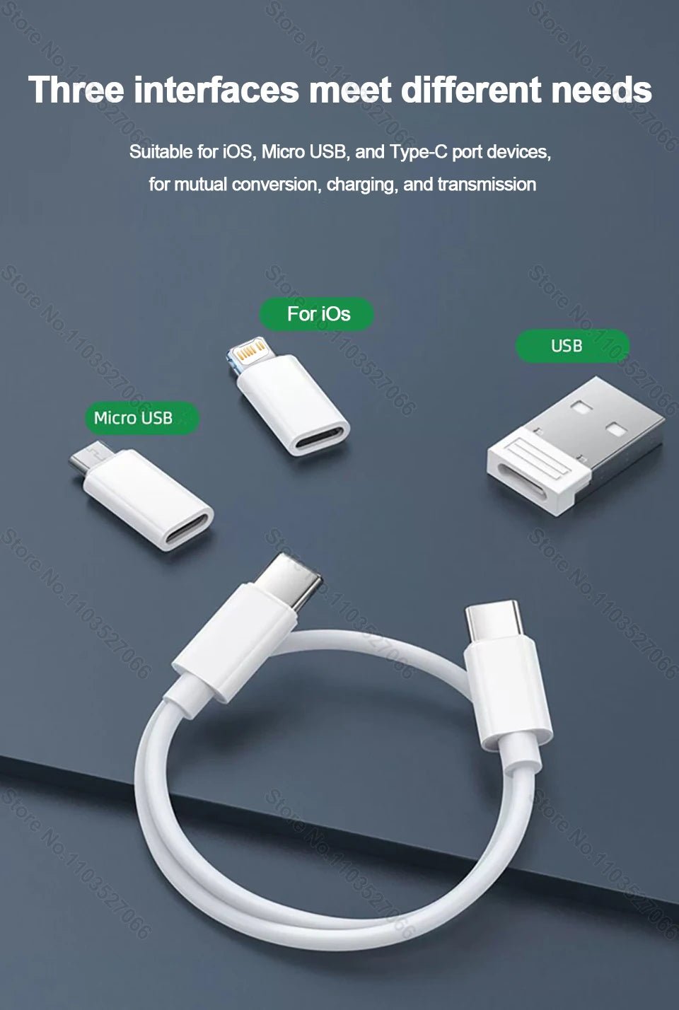 PD 60W Multifunctional USB Type C Data Cable Set Fast Charging For IPhone Xiaomi Charger Storage Box Adapter Card Pin Travel Box - Walmarkettt.com