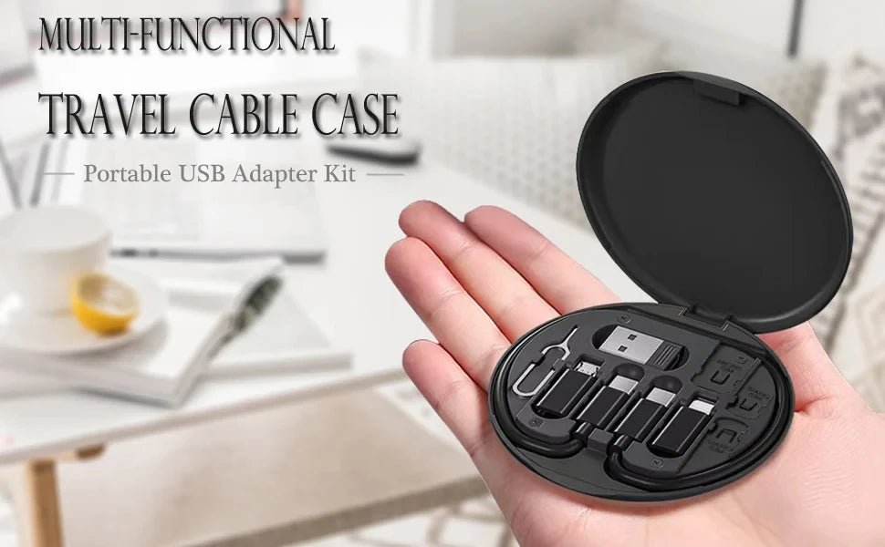 PD 60W Multifunctional USB Type C Data Cable Set Fast Charging For IPhone Xiaomi Charger Storage Box Adapter Card Pin Travel Box - Walmarkettt.com