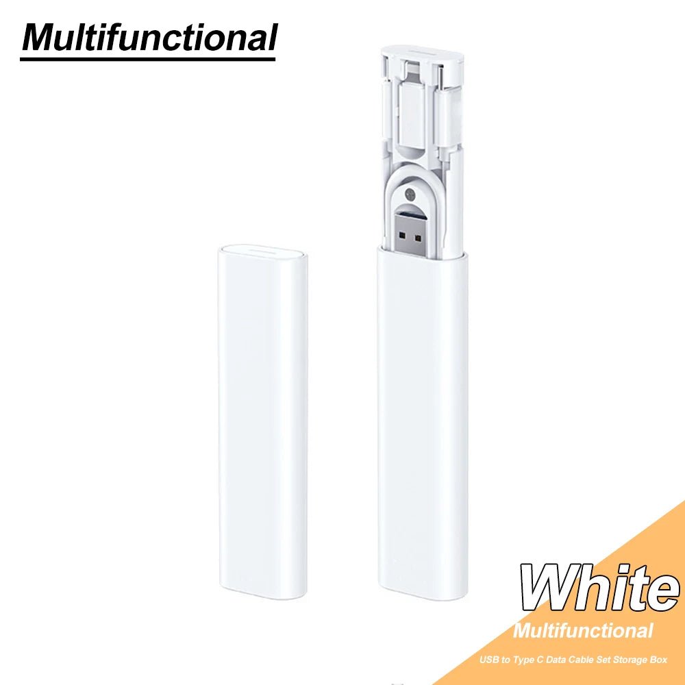 PD 60W Multifunctional USB Type C Data Cable Set Fast Charging For IPhone Xiaomi Charger Storage Box Adapter Card Pin Travel Box - Walmarkettt.com