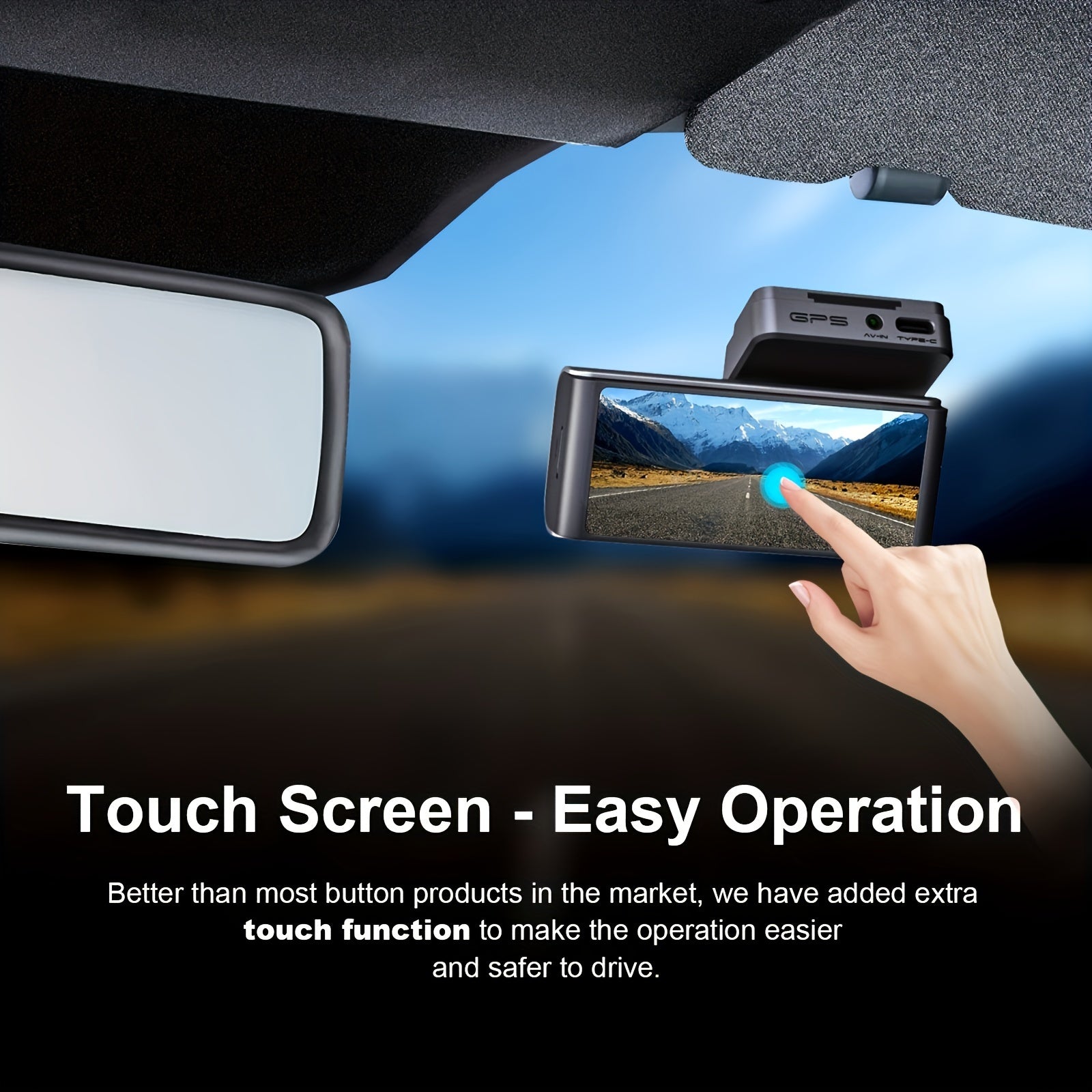 Smart 4K UHD Dual Dash Cam For Cars Touch Screen & APP Control, Front 4K+Rear 1080P, 170° Wide Angle, Super Night Vision, Built - in Wi - Fi GPS, WDR/HDR - Walmarkettt.com