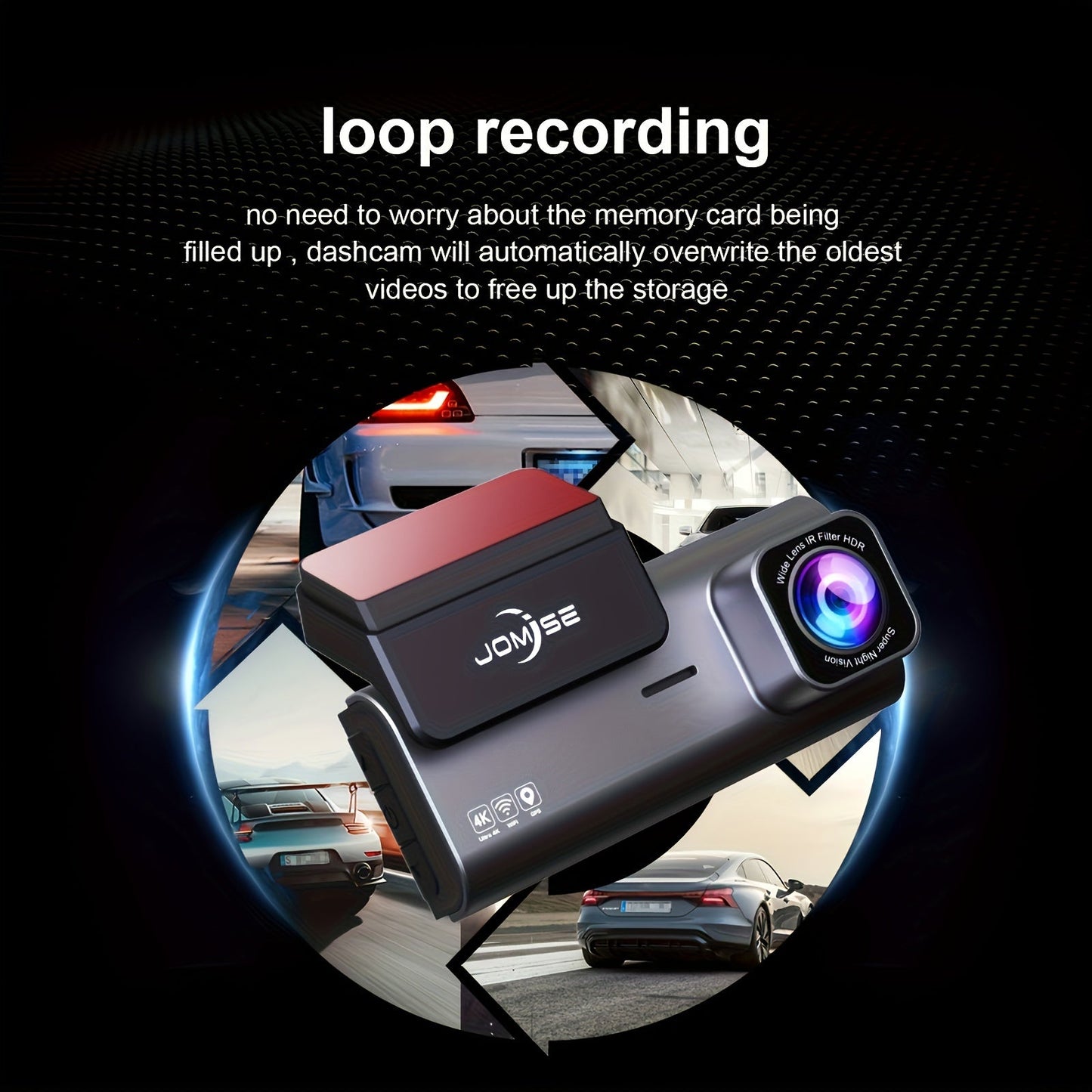 Smart 4K UHD Dual Dash Cam For Cars Touch Screen & APP Control, Front 4K+Rear 1080P, 170° Wide Angle, Super Night Vision, Built - in Wi - Fi GPS, WDR/HDR - Walmarkettt.com