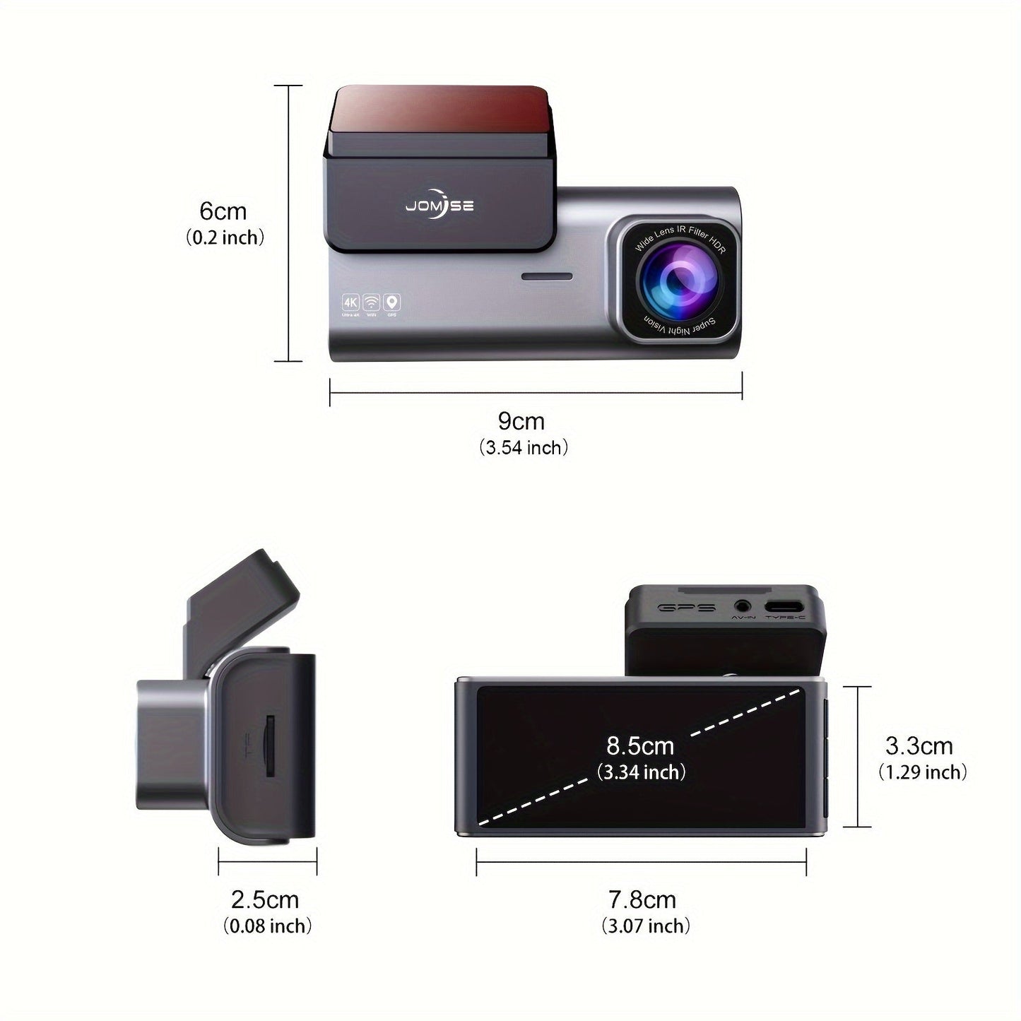 Smart 4K UHD Dual Dash Cam For Cars Touch Screen & APP Control, Front 4K+Rear 1080P, 170° Wide Angle, Super Night Vision, Built - in Wi - Fi GPS, WDR/HDR - Walmarkettt.com