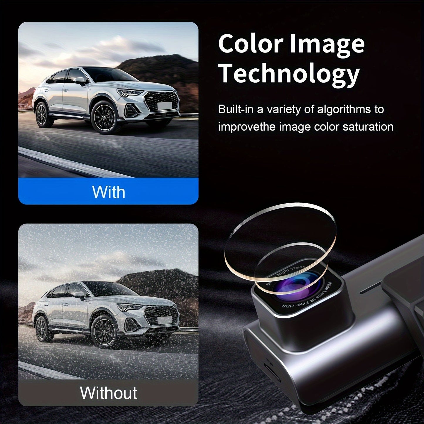 Smart 4K UHD Dual Dash Cam For Cars Touch Screen & APP Control, Front 4K+Rear 1080P, 170° Wide Angle, Super Night Vision, Built - in Wi - Fi GPS, WDR/HDR - Walmarkettt.com