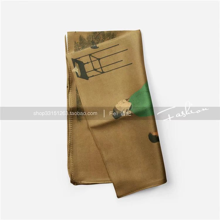 Spring and Autumn Dunhuang Mural Printing Chinese Style Small Square Towel - Walmarkettt.com