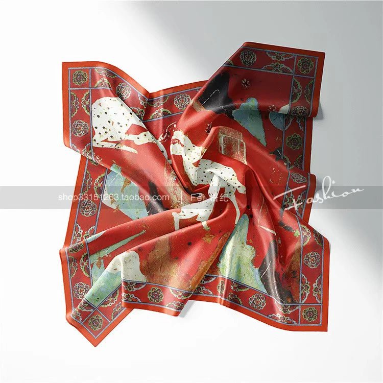 Spring and Autumn Dunhuang Mural Printing Chinese Style Small Square Towel - Walmarkettt.com