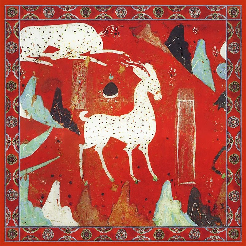 Spring and Autumn Dunhuang Mural Printing Chinese Style Small Square Towel - Walmarkettt.com