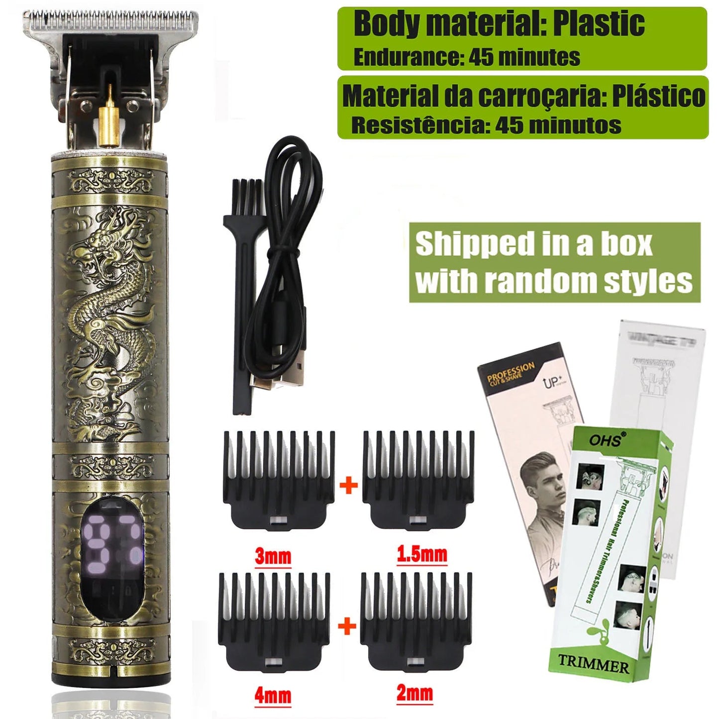 T9 Hair Clipper Repair Beard Shaving Body Hair Trimmer Clippers Electric Machine Men Haircut Machine 0mm Barber Shaver - Walmarkettt.com