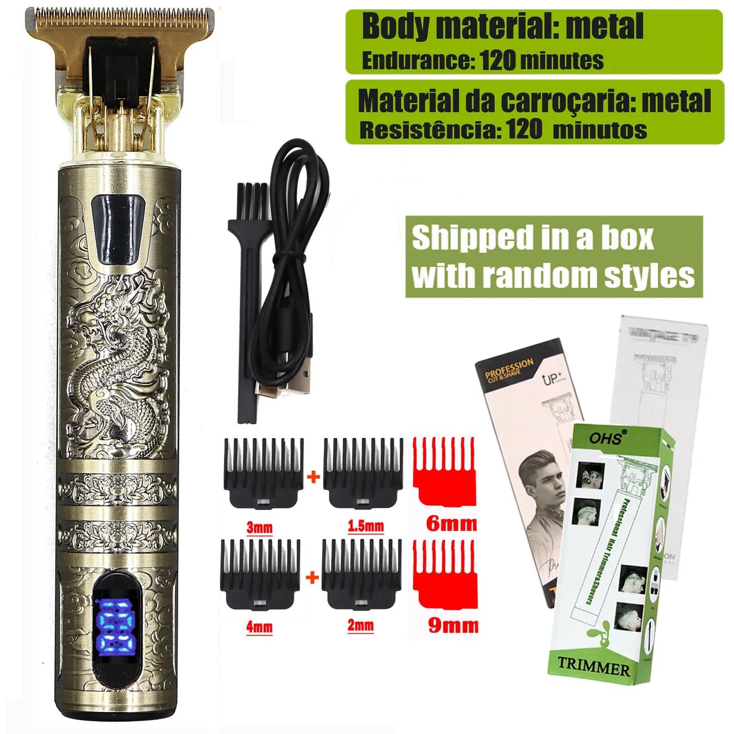 T9 Hair Clipper Repair Beard Shaving Body Hair Trimmer Clippers Electric Machine Men Haircut Machine 0mm Barber Shaver - Walmarkettt.com