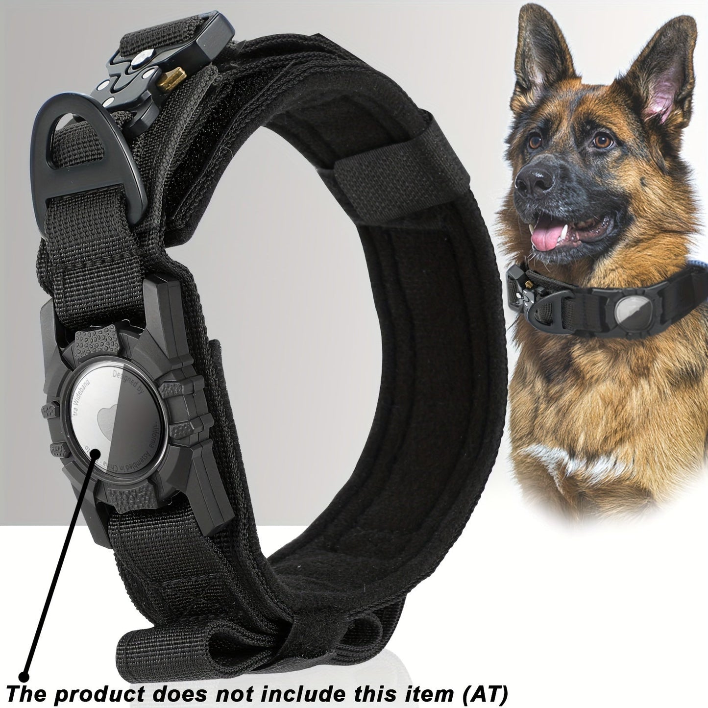 [Tactical Dog Collar] Heavy - Duty Tactical Nylon Dog Collar with GPS Holder | Adjustable Military - Style Collar for All Breeds, Secure Fit Collar - Walmarkettt.com