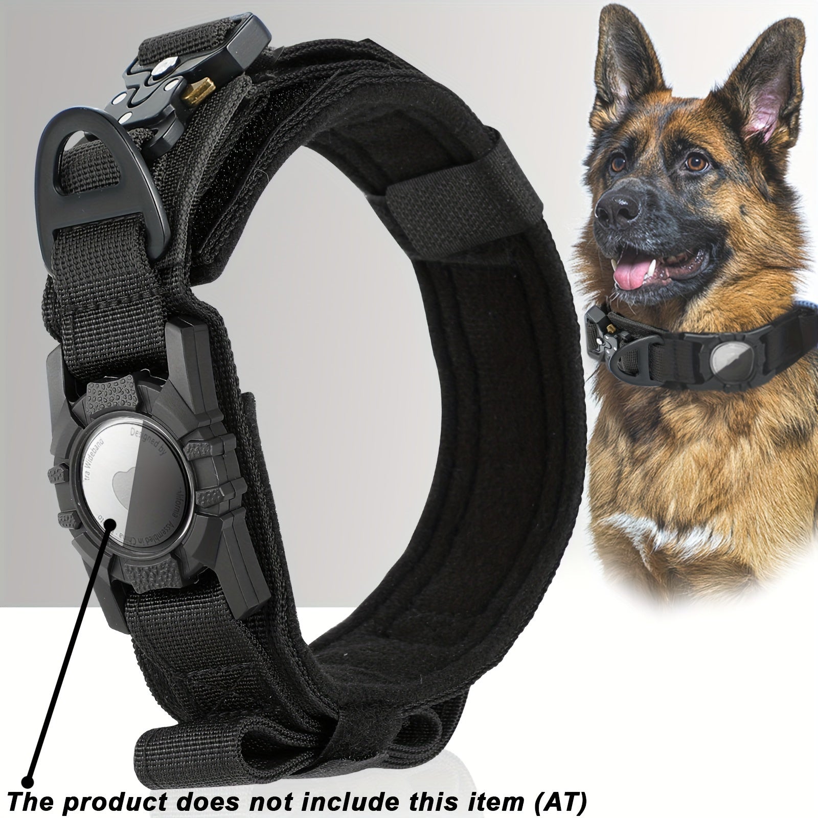 [Tactical Dog Collar] Heavy - Duty Tactical Nylon Dog Collar with GPS Holder | Adjustable Military - Style Collar for All Breeds, Secure Fit Collar - Walmarkettt.com