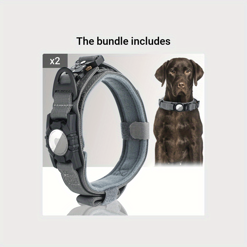 [Tactical Dog Collar] Heavy - Duty Tactical Nylon Dog Collar with GPS Holder | Adjustable Military - Style Collar for All Breeds, Secure Fit Collar - Walmarkettt.com