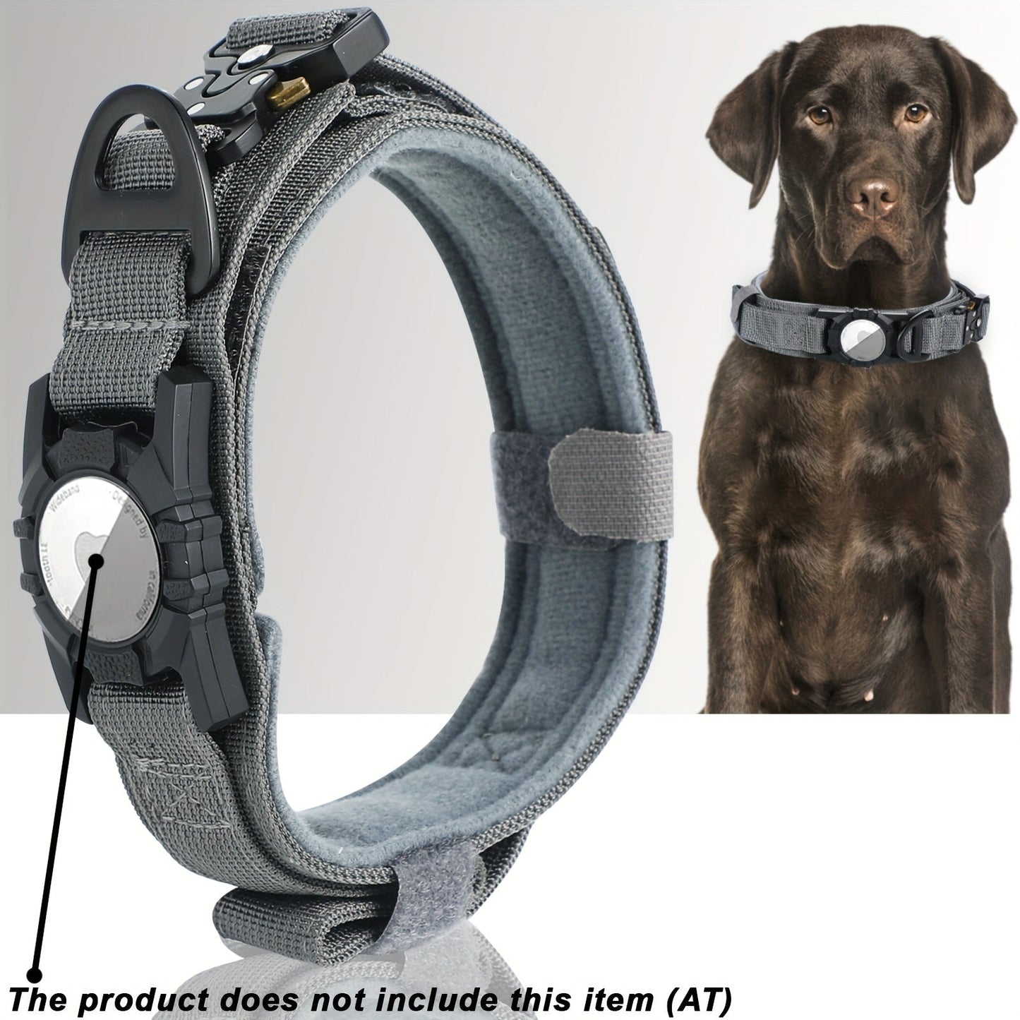 [Tactical Dog Collar] Heavy - Duty Tactical Nylon Dog Collar with GPS Holder | Adjustable Military - Style Collar for All Breeds, Secure Fit Collar - Walmarkettt.com
